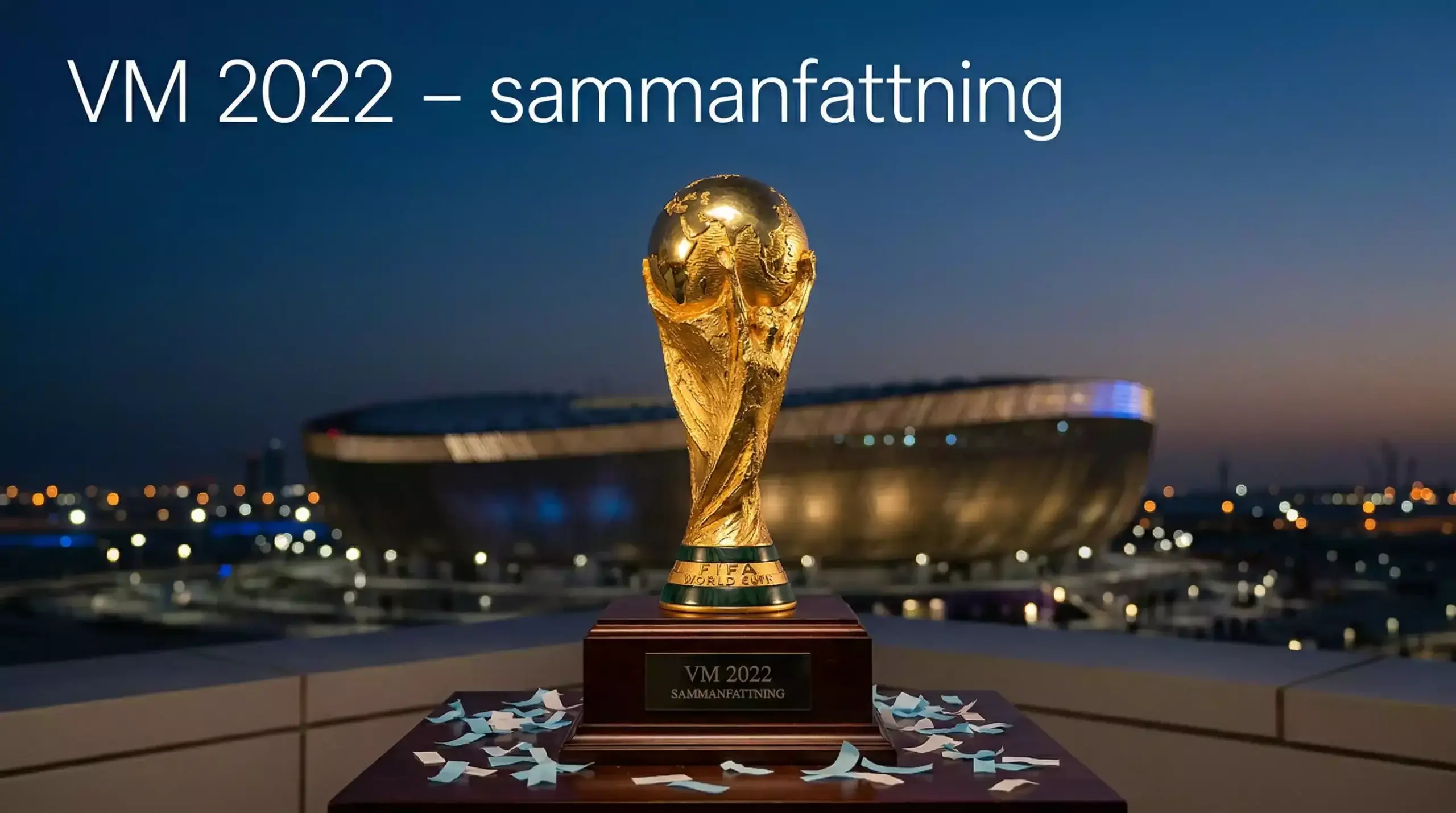 Lionel Messi lyfter VM-pokalen i Qatar 2022