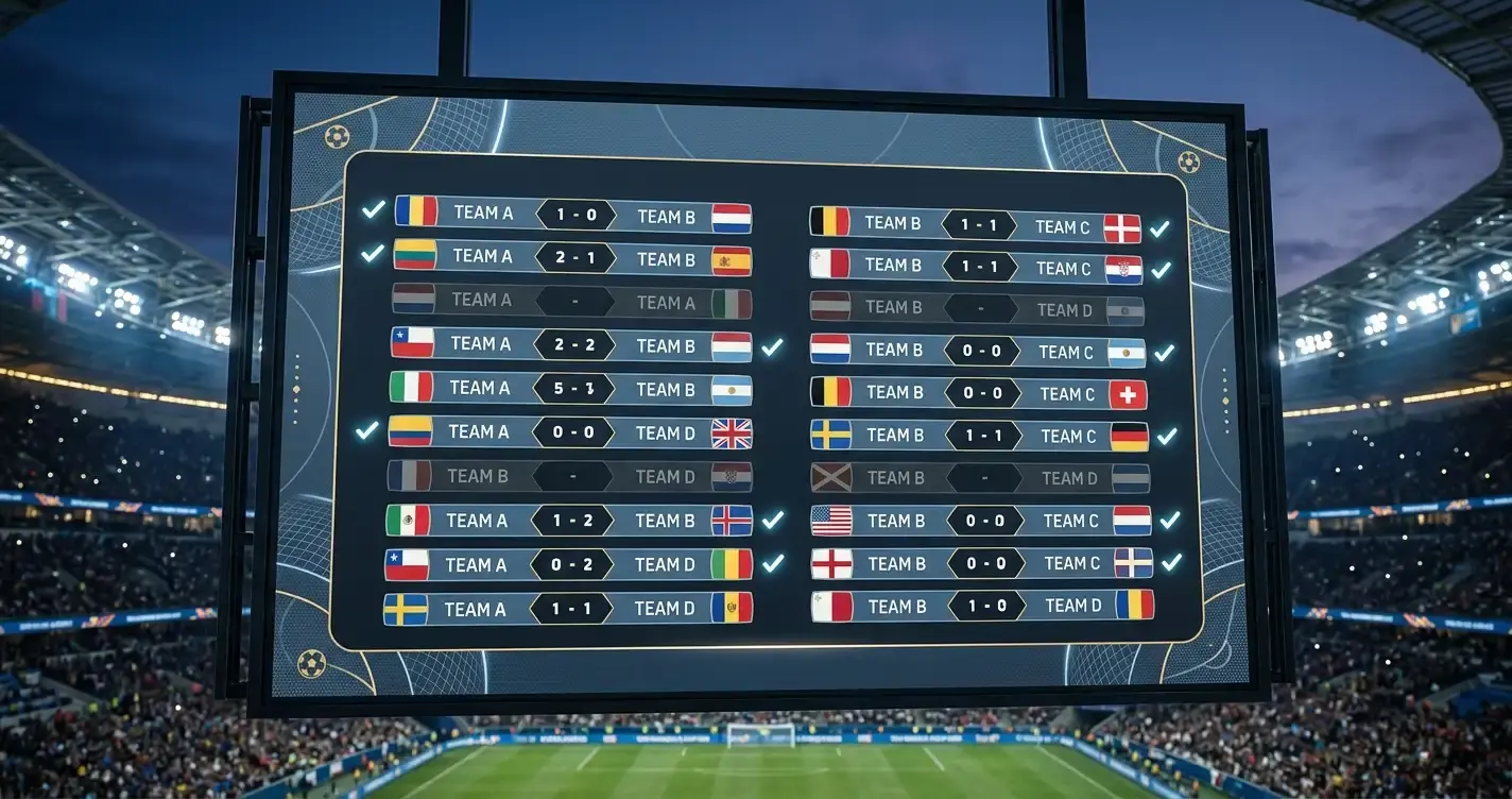 Resultattavla för VM 2026:s sextondelsfinaler med lagen som gått vidare till åttondelsfinalen